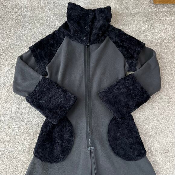 Vintage Mimdo Penny Lane Black Trim Gray Fleece Full Zip Long Jacket (Sz S) - Picture 7 of 15